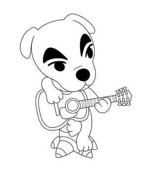 Página para Colorir Jack Russell tocando violão