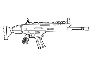 Página para Colorir Uma Arma Automática