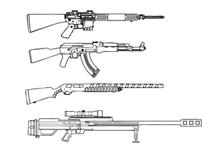 Página para Colorir Armas e Armas de Fogo