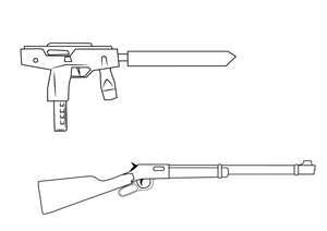 Página para Colorir Armas de Fogo