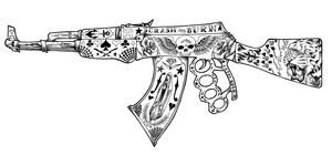 Página para Colorir Arma AK