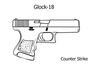 Página para Colorir Arma Glock 18