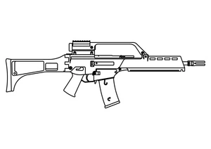 Página para Colorir Ilustração de arma