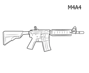 Página para Colorir Rifle M4A4