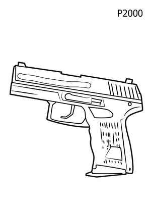 Página para Colorir Pistola P2000