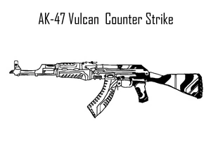 Página para Colorir Arma Vulcan AK-47