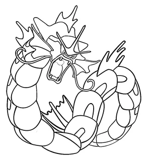 Página para Colorir Gyarados Incrível
