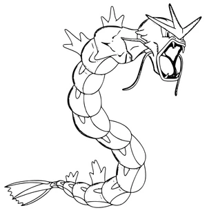 Página para Colorir Gyarados na Natureza