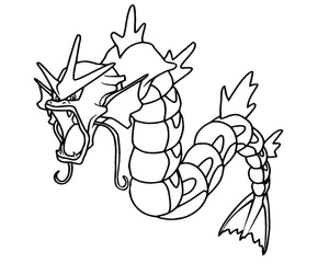 Página para Colorir Gyarados Incrível