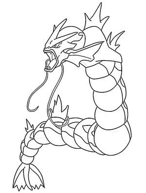 Página para Colorir Página para Colorir do Gyarados para Imprimir