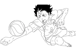 Página para Colorir Empolgante Yuu Nishinoya