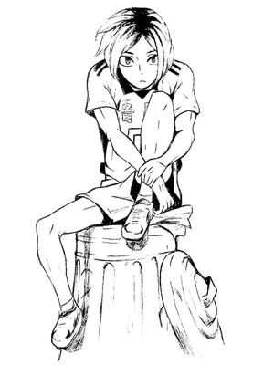 Página para Colorir Página para colorir do Kenma Kozume de Haikyuu