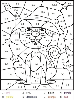 Página para Colorir Colorir Gato de Halloween por Número - Grátis