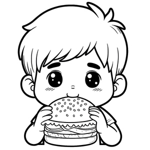 Criança Comendo Hambúrguer