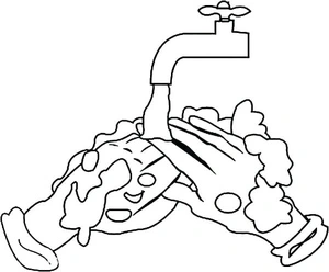 Página para Colorir Lavando as Mãos de Graça