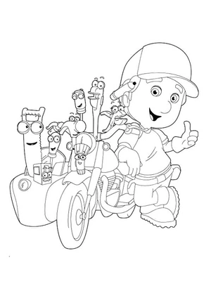 Página para Colorir Personagens do Handy Manny - Personagens Coloridos do Handy Manny