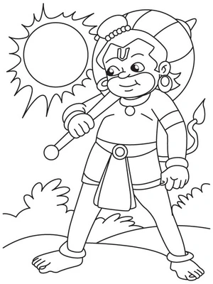 Página para Colorir Adorável Hanuman