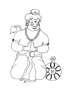Página para Colorir Página para Colorir do Hanuman para Imprimir Grátis
