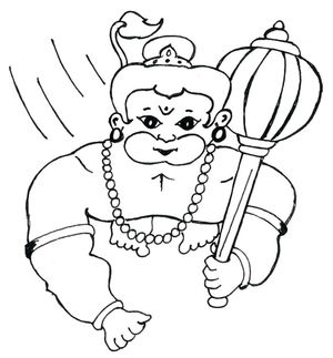 Página para Colorir do Hanuman