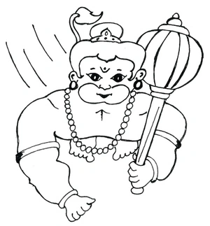 Página para Colorir Página para Colorir do Hanuman