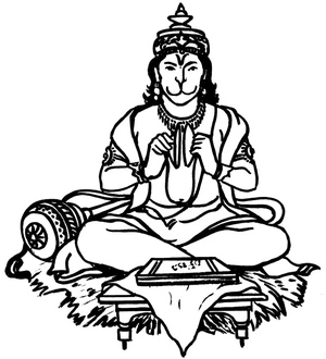Página para Colorir Hanuman, a divindade hindu