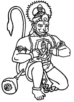 Página para Colorir Imagem de Hanuman