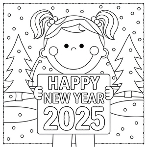 Celebração de Ano Novo 2025 com Garota Adorável