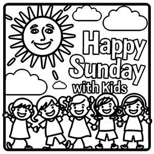 Página de Colorir Feliz Domingo para Imprimir Grátis