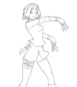 Página para Colorir Sakura Cumpre a Missão