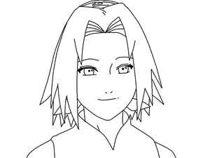 Página para Colorir Retrato Sakura