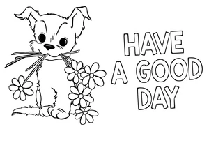 Página para Colorir Aproveite um Dia Encantador com um Cachorrinho Adorável