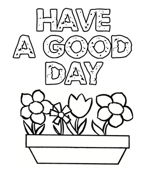 Página para Colorir Flores para um Dia Feliz