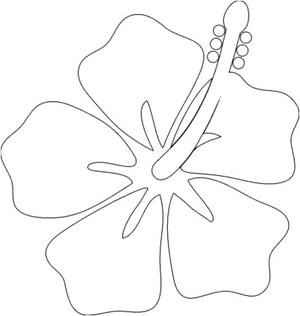 Página para Colorir Flor de Hibisco