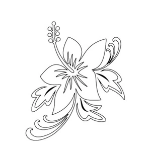 Página para Colorir Flor Havaiana em Pleno Florescer
