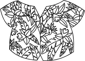 Página para Colorir Camisa Havaiana Vibrante