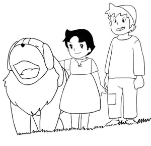 Página para Colorir Heidi e Seus Amigos