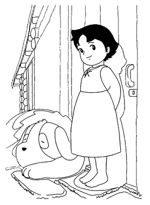 Página para Colorir Página de Colorir Grátis da Heidi