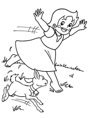 Página para Colorir Heidi a Alegre