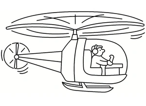 Página para Colorir Piloto de Helicóptero