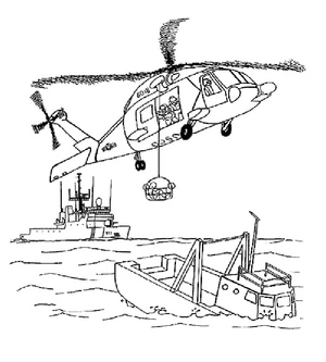 Página para Colorir Resgate de Helicóptero