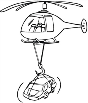 Página para Imprimir de Resgate de Helicóptero