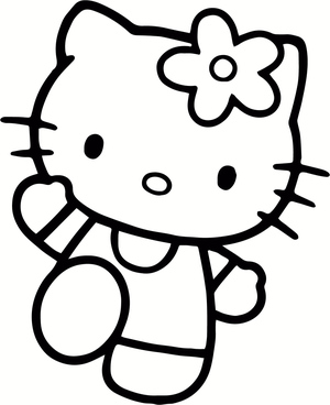 Página de Colorir Adorável Hello Kitty
