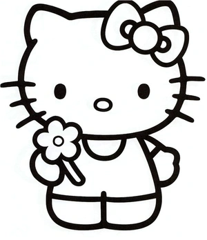 Página para Colorir Adorável Hello Kitty