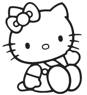 Página para Colorir Imagem Hello Kitty sem o rótulo Página para Colorir Hello Kitty