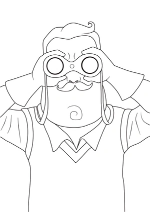 Página para Colorir Página para Colorir Hello Neighbor Grátis para Imprimir