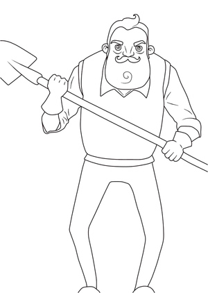 Página para Colorir para Imprimir: "Vizinho Amigável"