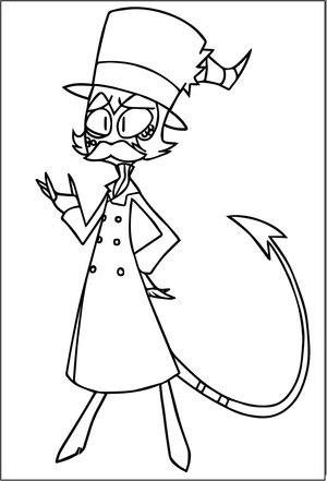 Página para Colorir Imprimível Helluva Boss