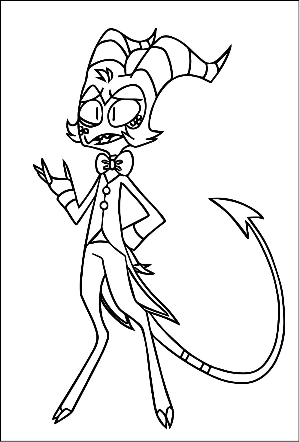 Página para Colorir Moxxie da série animada Helluva Boss