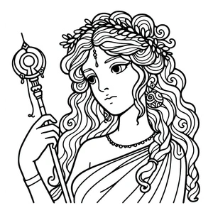 Página para Colorir Hera, a Bela
