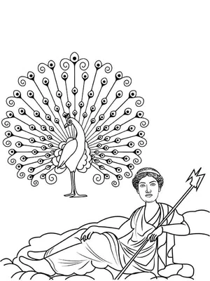 Página para Colorir Hera, A Deusa do Parto